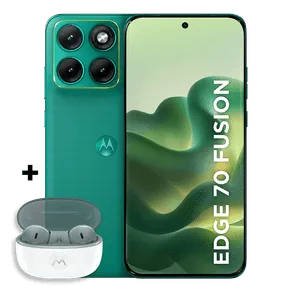 Kit Smartphone Motorola Edge 70 Fusion 5G 12 GB RAM + Moto Buds 2 256GB - 12GB RAM + 12GB RAM Boost, camera 50MP Sony Lytia 710, Tela 1.5K extreme Amoled 144hz - Verde