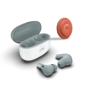 Kit Fone de ouvido Sem Fio Motorola Moto Buds 2 + Moto Tag 2 Bluetooth 6.0, TWS, IP54, Cancelamento de ruído ativo e até 48h de bateria - Cinza