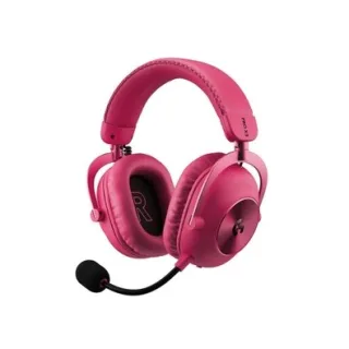 Headset Gamer Sem Fio Logitech G PRO X3 LIGHTSPEED, Microfone 48 kHz, Drivers de Grafeno 50 mm, Bluetooth, USB, Magenta - 981-001755
