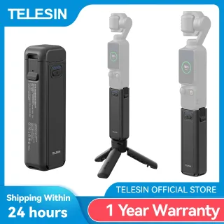 Punho de Bateria TELESIN 5000mAh para DJI OSMO Pocket 4 3, Suporte de Mão para Câmera, Tripé, Powerbank com Carregamento Sem Fio para Pocket 4 3