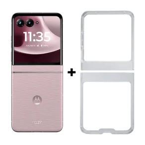 Kit Smartphone Motorola Razr 70 5G + capa protetora bumper 256GB - 8GB RAM+16GB Ram Boost, tela interna 6.9" e externa 3.6", extreme AMOLED, câmera 50MP, IP48 - Rosa