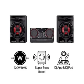 Mini System LG XBOOM CK43N - 220W RMS, Graves Potentes, Multi Bluetooth, Modo Rádio FM - CK43N