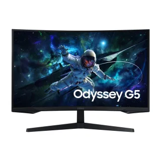 Monitor Gamer Samsung Odyssey G5 32'', QHD, 165Hz, 1ms, Freesync, HDMI, DP Preto