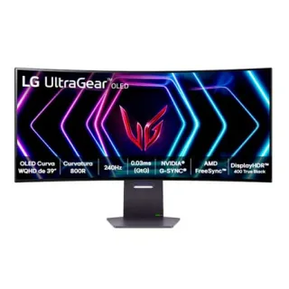 Monitor Gamer LG UltraGear 39GS95QE - OLED Curvo 39”, QHD, 240Hz, 0,03ms (GtG), NVIDIA G-SYNC, AMD FreeSync Premium Pro, HDR400 Trueblack - 39GS95QE-B