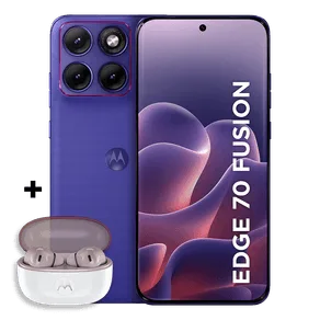 Kit Smartphone Motorola Edge 70 Fusion 5G 12 GB RAM + Moto Buds 2 256GB - 12GB RAM + 12GB RAM Boost, camera 50MP Sony Lytia 710, Tela 1.5K extreme Amoled 144hz - Roxo