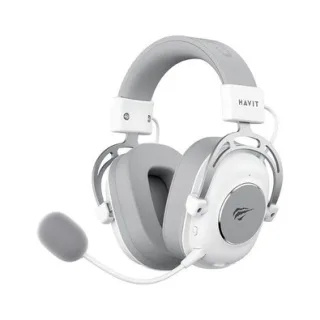 Headset Gamer Sem Fio Havit HV-H2002YG, Drivers 50mm, Cancelamento de Ruído, Wireless, Bluetooth, USB-C e P2, Branco - HV-H2002YG White