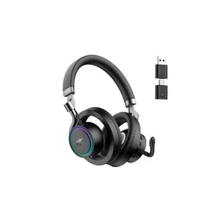 Headset Gamer Sem Fio Havit Fuxi-H8, Quad-Mode 2.4GHz, Bluetooth, USB, P3, Drivers 40mm, Som Surround, Preto - Fuxi-H8