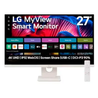 Monitor LG MyView Smart 27SR73U-W Tela IPS 4K 27", WebOS, ThinQ Home, Air Play, Screen Share, Bluetooth - 27SR73U-W